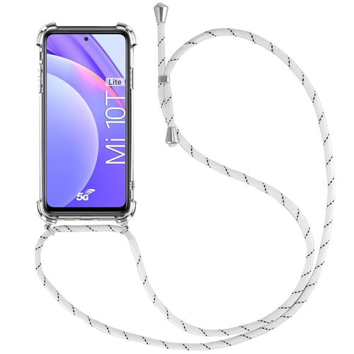 Coque Pour Xiaomi Mi 10t Lite (6.67'') Tpu Protection Renforcé Coins Anti-Rayure Antichoc Souple Avec Collier Cordon Blanc