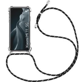 Coque Pour Xiaomi Mi 11 (6.81'') Souple Anti-Rayure Tpu Protection Renforcé Coins + Bandoulière Noir