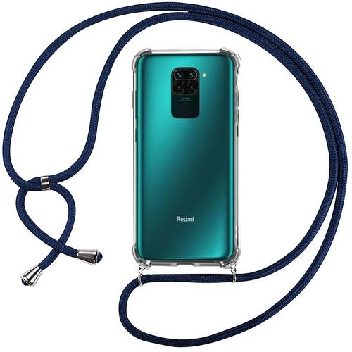 Coque Redmi Note 9 (6.53'') Protection Renforcé Coins Tpu Antichoc Coin Renforcé Avec Cordon Bleu Marine