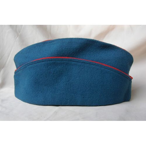 Ww2/Postwar France Calot Francais Bleu Passepoil Rouge Taille 56/58