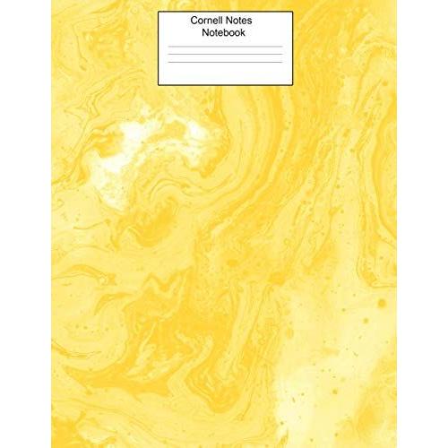 Cornell Notes Notebook: Cute Yellow Marble Cornell Notebook For Work, Class, Notes, Or Home Use|8.5x11|120 Pages|Efficient Way To Use Cornell Method Note Taking System