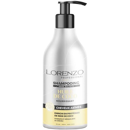 Lorenzo - Shampooing Sans Sulfate Huile De Coco - Cheveux Abîmés - 500ml 