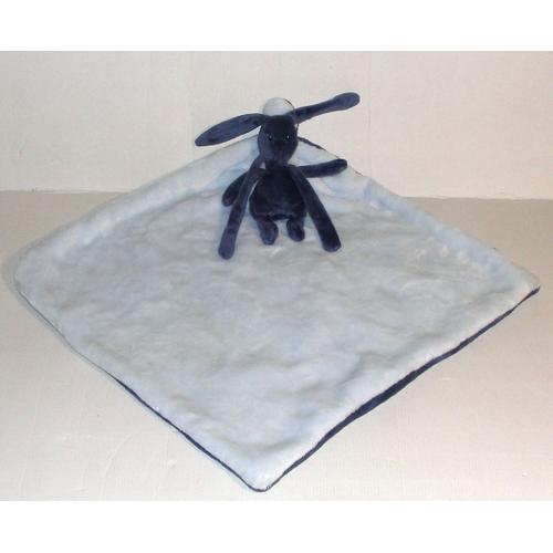 Doudou Lapin Nattou Couverture Polaire Bleu