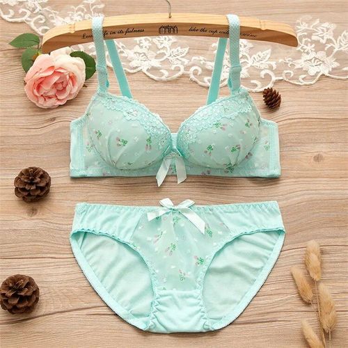 Ensemble De Sous-Vêtements Pour Jeunes Adolescentes,Lingerie Pour Jeunes Filles,Soutiens-Gorge Et Culottes,Petite Taille,Vêtements Pour Enfants De 12/14/15 Ans - Type Blue-34