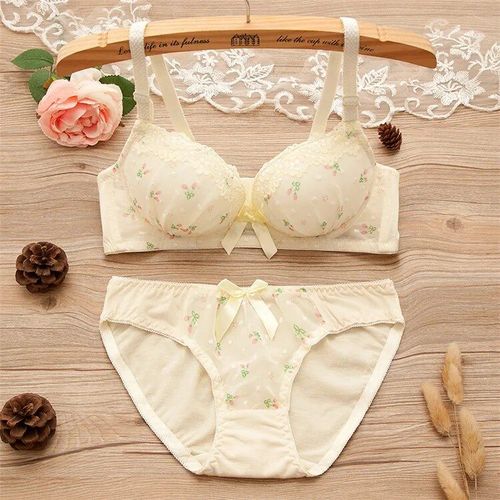 Ensemble De Sous-Vêtements Pour Jeunes Adolescentes,Lingerie Pour Jeunes Filles,Soutiens-Gorge Et Culottes,Petite Taille,Vêtements Pour Enfants De 12/14/15 Ans - Type Yellow-32