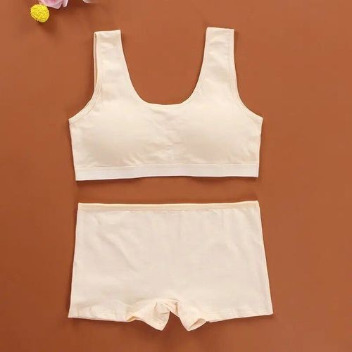 Ensemble De Soutiens-Gorge D'entraînement Pour Filles,Sous-Vêtements En Coton Pour Adolescentes,Sous-Vêtements Pour Enfants,8-14 Ans - Type Beige-13