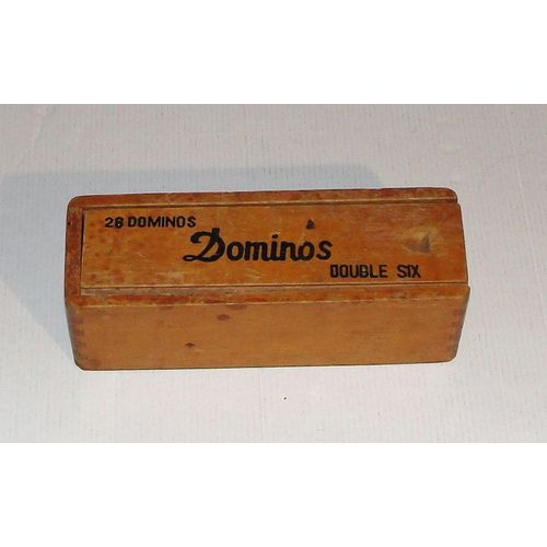Ancien Dominos Double Six Boite En Bois