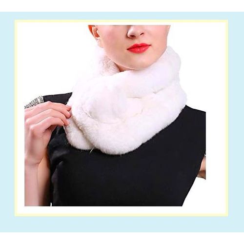 Écharpe Fourrure Blanche Tour D Cou Col Étole Foulard Blanc Chaud Style Mariée Chale Foulard Cérémonie Boa Col Soirée Chic Élégant Mariage Fêtes 70x13 Cm Lapin
