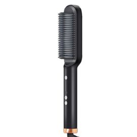 brosse électrique chauffante pour cheveux, lisseur, bigoudi, peigne, lisse, pour barbe, prise ue, A