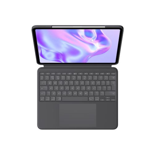 Logitech Combo Touch - Clavier et étui - avec trackpad - rétroéclairé - Apple Smart connector - QWERTY - R.-U. - graphite - pour Apple 13-inch iPad Pro (M4)