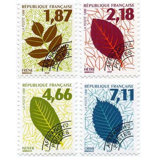 France 1996, Très Belle Série Neuve** Luxe Feuilles D'arbres, Timbres Préoblitérés Yvert 236 Frêne, 237 Hêtre, 238 Noyer, 239 Orme -