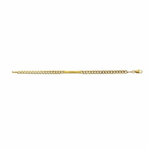 Gourmette Homme - Plaqué Or - Chaîne Gourmette - Largeur : 4 Mm - Longueur : 18 Cm