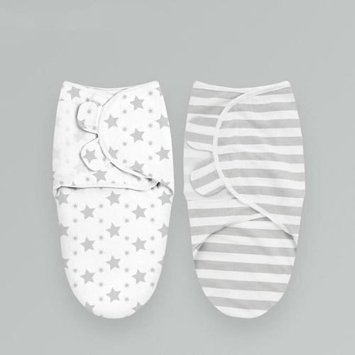 2 Pcs Couvertures D'emmaillotage Bébé Naissance Nourrissons Sac De Couchage,100% Coton Couverture Emmaillotage Bebe 0-3 Mois