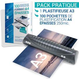 Pack de 100 Feuilles de plastification A4 125 microns/face 250µ total