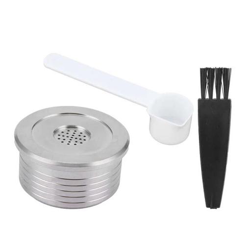 Capsules de filtre à café réutilisables en acier inoxydable, tasse avec cuillère et brosse, adapté à DELTA Q NDIQ7323, accessoire de Machine à café