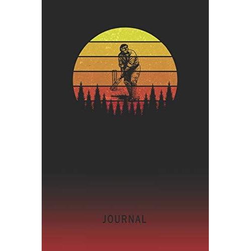 Journal: Blank Cricket Personal Writing Diary | Old School Retro Vintage Sunset 80s Cover | Daily Journalism Diaries For Journalists & Writers | ... Set Goals & Write About Your Life & Interests