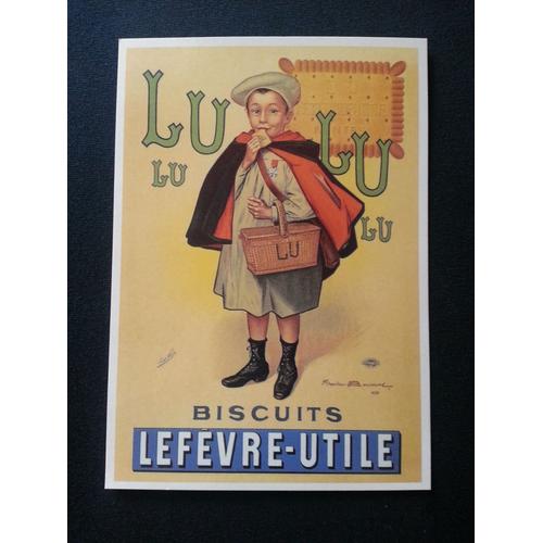 Carte Postale De L'affiche Vintage Des Biscuits Lefèvre-Utile" Lu Petit Écolier" De Firmin Bouisset (1859-1925)