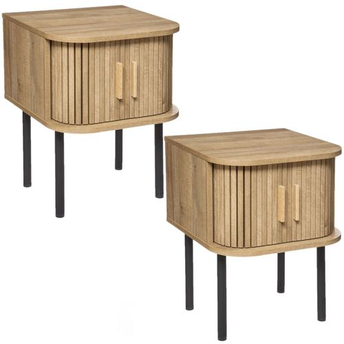 Lot De 2 Tables De Chevet 2 Portes Colva - Beige
