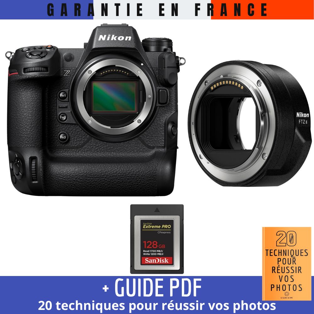 Nikon Z9 + FTZ II + 1 SanDisk 128GB Extreme PRO CFexpress Type B + Guide PDF ""20 TECHNIQUES POUR RÉUSSIR VOS PHOTOS""