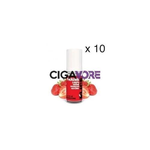 Lot 10 e-liquides D'lice - Fraise 6 mg le flacon 10ml