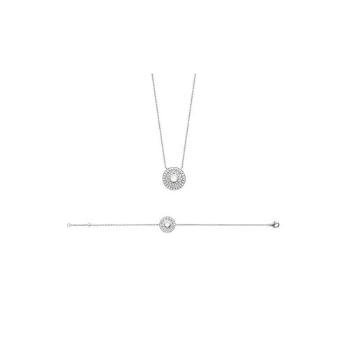 Bracelet Femme - Argent 925 - Pierre De Lune - Longueur : 18 Cm