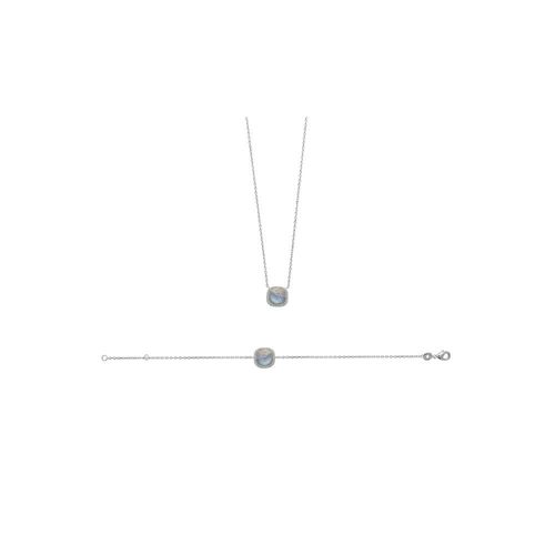 Bracelet Femme - Argent 925 - Labradorite - Longueur : 18 Cm