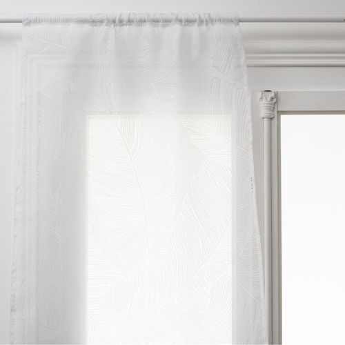 2 Voilages Dev Effet Feuille - Longueur 120 Cm X Largeur 60 Cm - Blanc