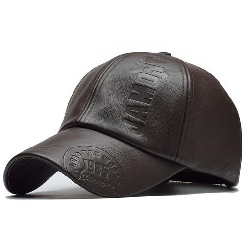 Casquette,Dark Brown--Northwood ? Casquette'hiver De Baseball Pour Hommes, En Cuir, De Haute Qualité, Avec Rabat