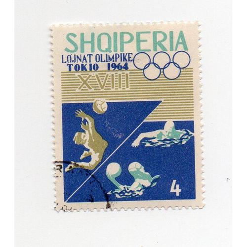 Albanie- 1 Timbre Oblitéré- Jeux Olympiques De Tokyo 1964