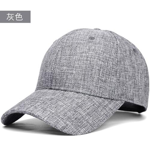 Casquette,Gray-55-60cm--Casquette De Baseball En Faux Lin Pour Hommes, Grande Taille 55 60cm 60 66cm