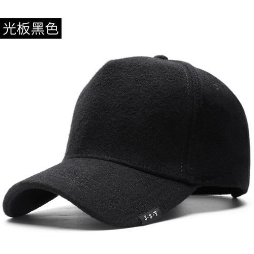 Casquette,Black-55-60cm--Casquette De Baseball En Feutre Pour Homme Et Femme, Chapeau De Sport, De Grande Taille, En Laine, Pour L'e