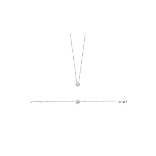 Bracelet Femme - Argent 925 - Oxyde De Zirconium - Longueur : 18 Cm