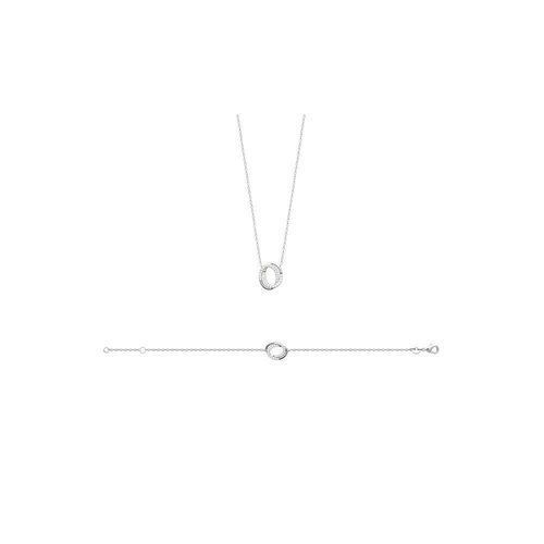 Bracelet Femme - Argent 925 - Oxyde De Zirconium - Longueur : 18 Cm