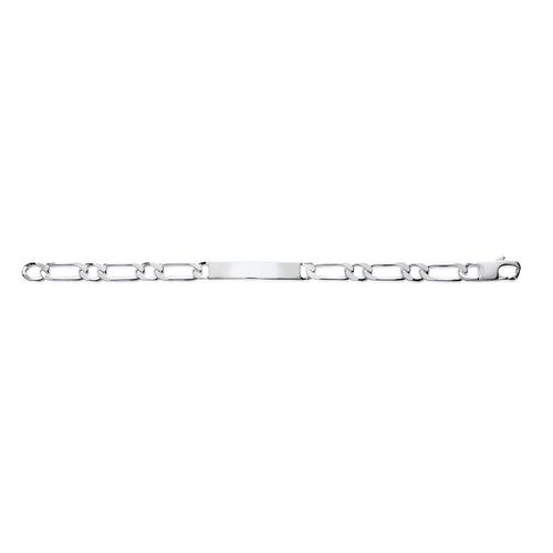 Gourmette Homme - Argent 925 - Cheval Alternée 1+1 - Largeur : 7 Mm - Longueur : 19 Cm