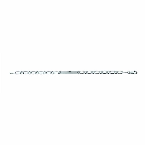 Gourmette Homme - Argent 925 - Cheval Alternée 1+1 - Largeur : 4 Mm - Longueur : 18 Cm