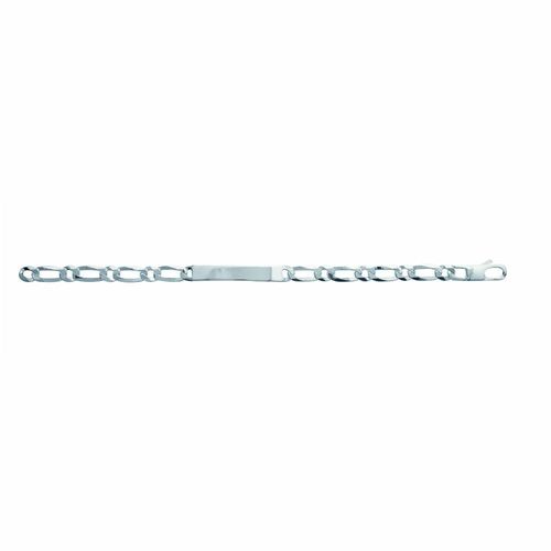 Gourmette Homme - Argent 925 - Cheval Alternée 1+1 - Largeur : 6 Mm - Longueur : 18 Cm