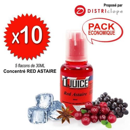 X10 flacons de concentrés Red Astaire en 30ML - T-Juice 0mg (LIVRAISON GRATUITE)