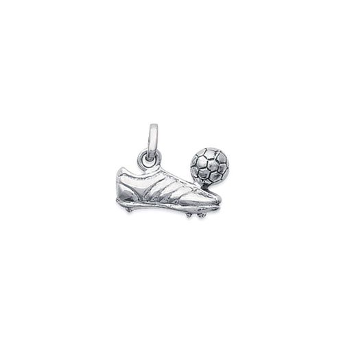 Pendentif Homme - Argent 925 - Chaussure Et Ballon De Foot
