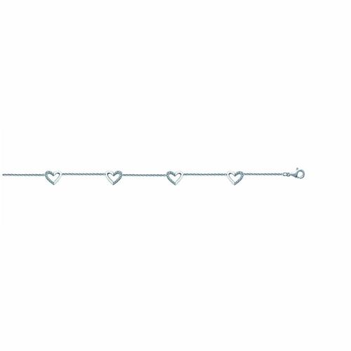 Bracelet Femme - Argent 925 - Oxyde De Zirconium - Longueur : 18 Cm