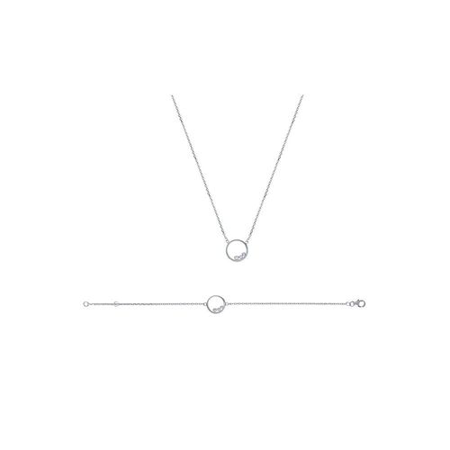 Bracelet Femme - Argent 925 - Oxyde De Zirconium - Longueur : 18 Cm