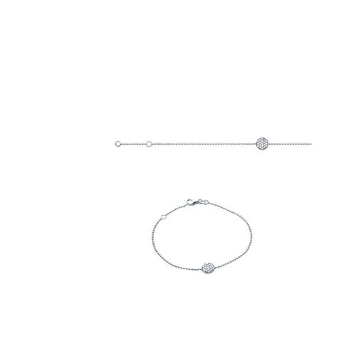 Bracelet Femme - Argent 925 - Oxyde De Zirconium - Longueur : 18 Cm