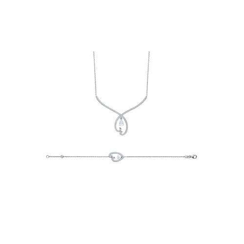 Bracelet Femme - Argent 925 - Oxyde De Zirconium - Longueur : 18 Cm