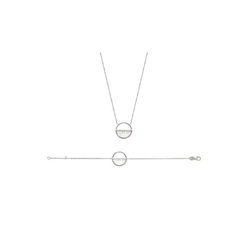 Bracelet Femme - Argent 925 - Nacre - Longueur : 18 Cm