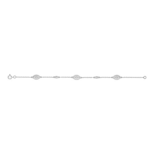 Bracelet Femme - Oxyde De Zirconium - Argent 925 - Longueur : 18 Cm