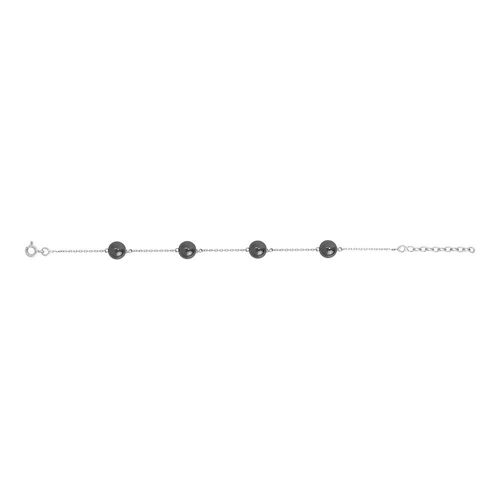 Bracelet Femme - Hématite - Argent 925 - Longueur : 18 Cm