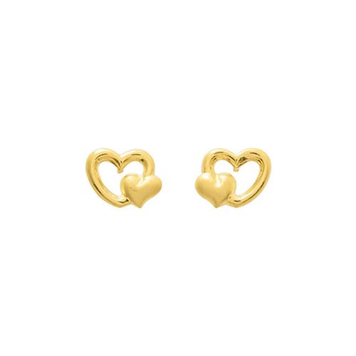 Boucles D'oreilles Enfant - Or 9 Carats - Coeur