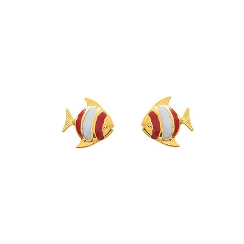 Boucles D'oreilles Enfant - Or 9 Carats - Poisson