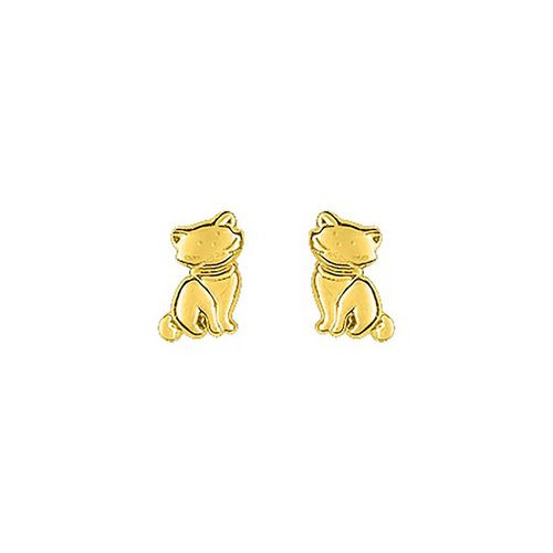 Boucles D'oreilles Enfant - Or 9 Carats - Chat
