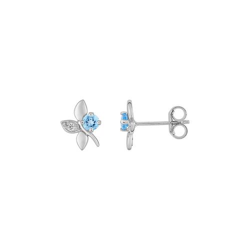 Boucles D'oreilles Femme - Topaze - Or 9 Carats