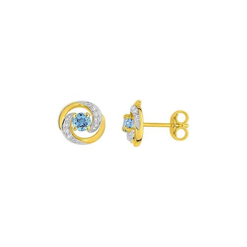 Boucles D'oreilles Femme - Topaze - Or 9 Carats